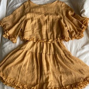 Gold Layered Mini Dress